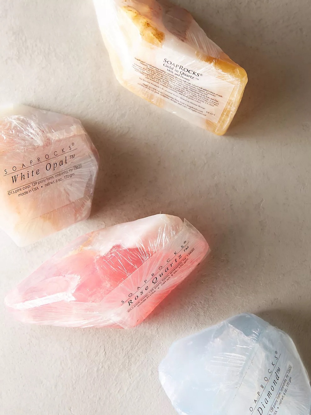 Anthropologie Geo Soaprock Gold in Quartz Milk and Honey Soap